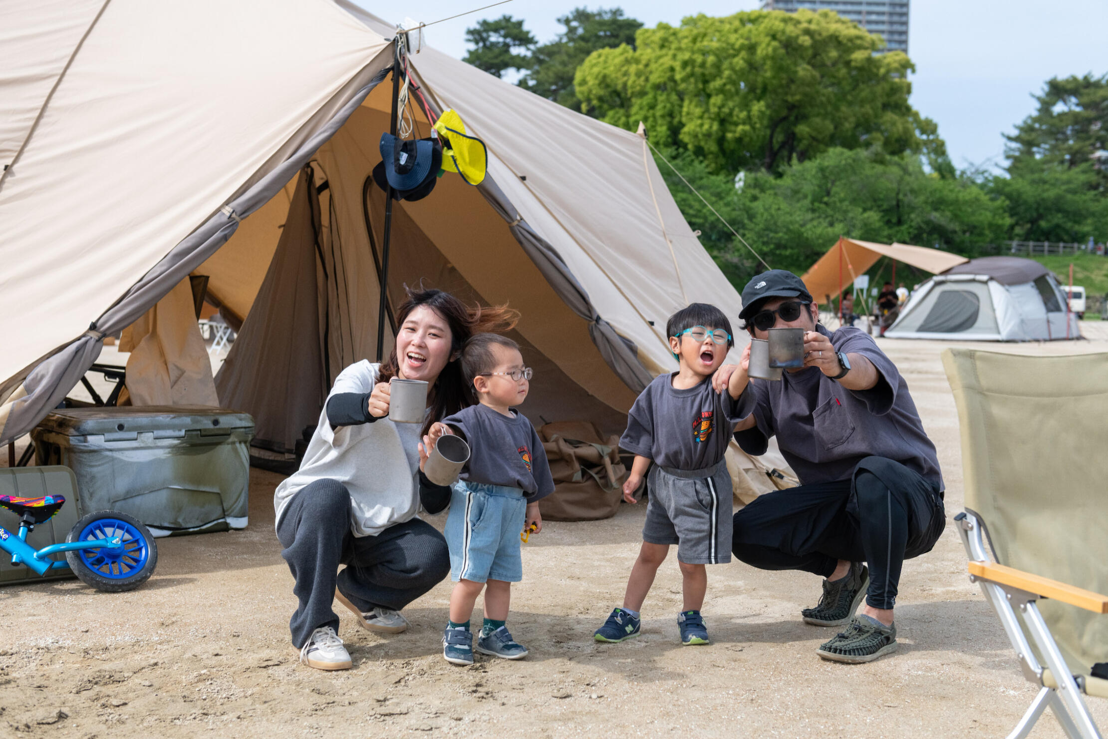 子どもたちのキャンプデビューを乙川で